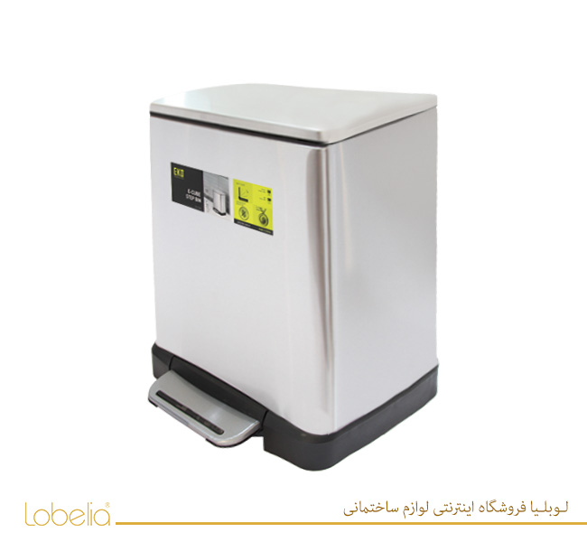 سطل پدالی مستطیل 40 لیتری مدل 9268 استیل مات